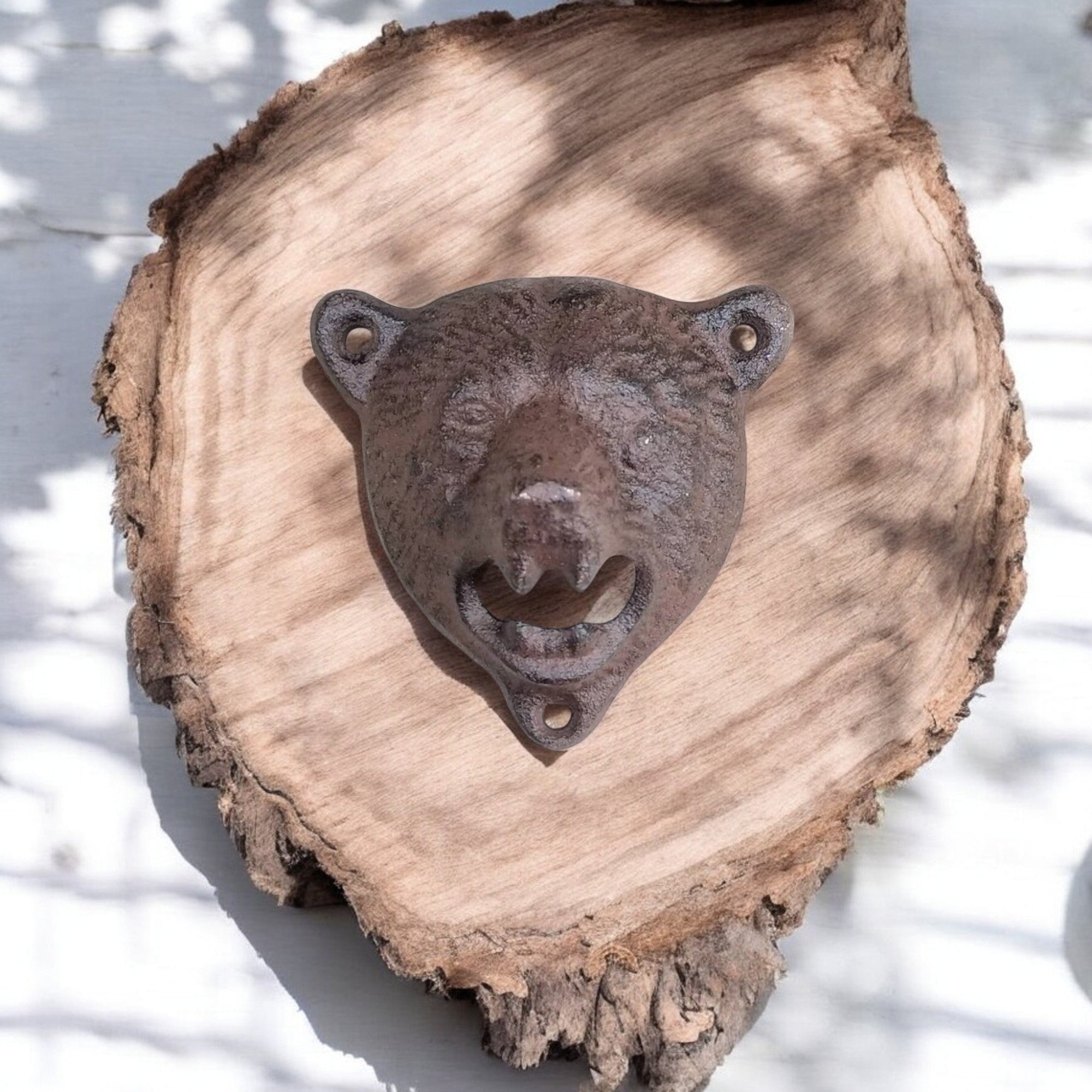 Rustic Cast Iron Bear Bottle Opener, Lodge-Style Bar Accessory
