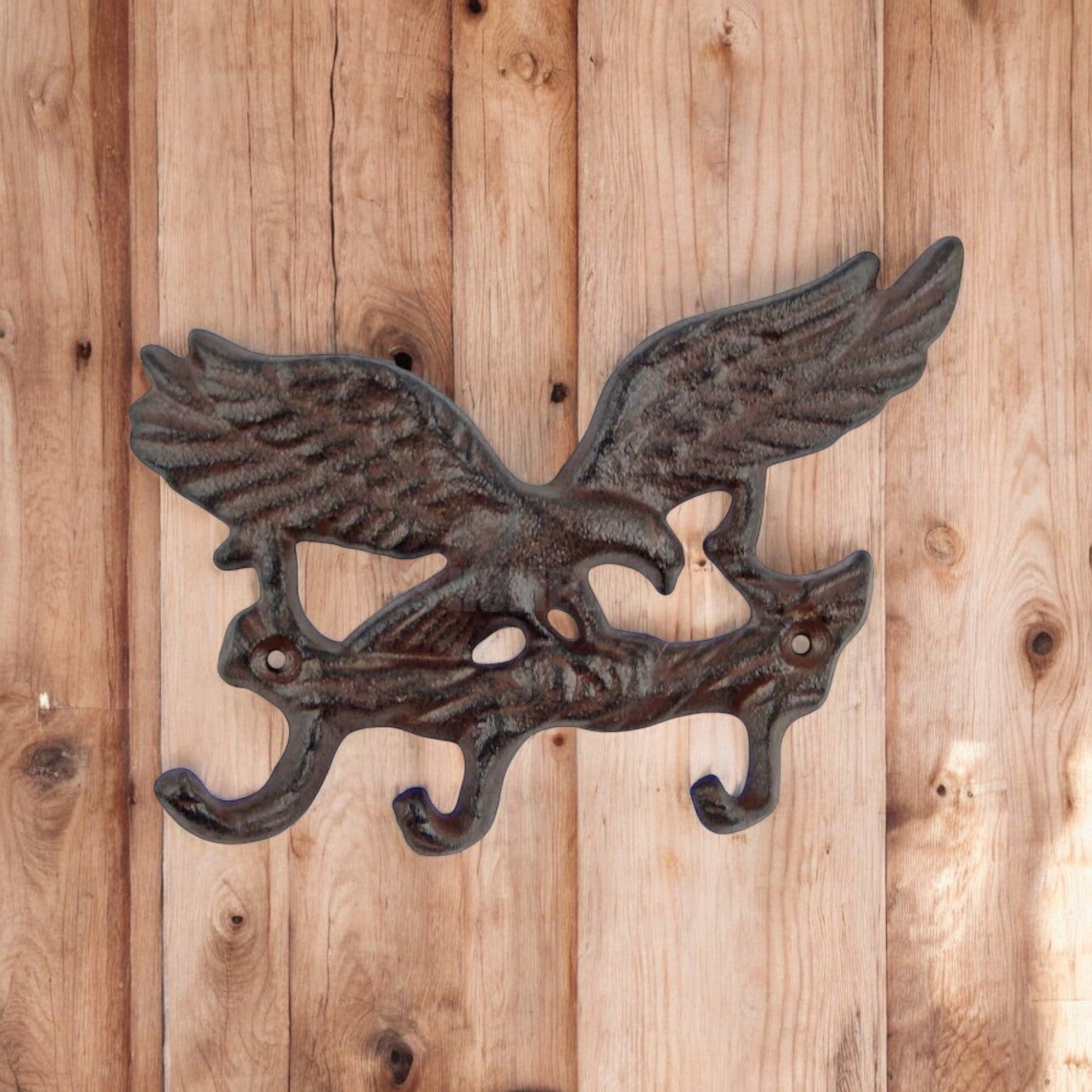 Patriotic Cast Iron Eagle Hooks, Bold Americana Wall Decor