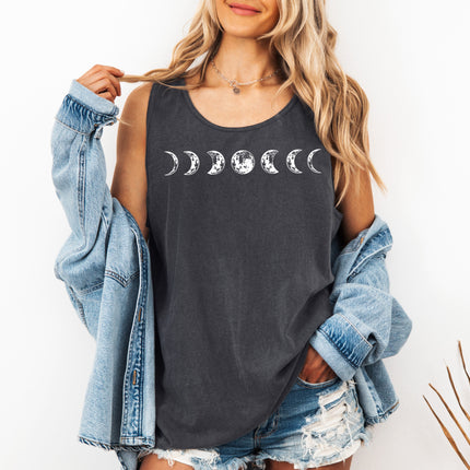 Moon Phase Summer Hiking Camping Vacation Nature Comfort Colors Tank Top