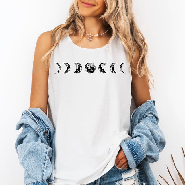 Moon Phase Summer Hiking Camping Vacation Nature Comfort Colors Tank Top