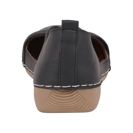 Women's Genny Black Perforated Casual Flats