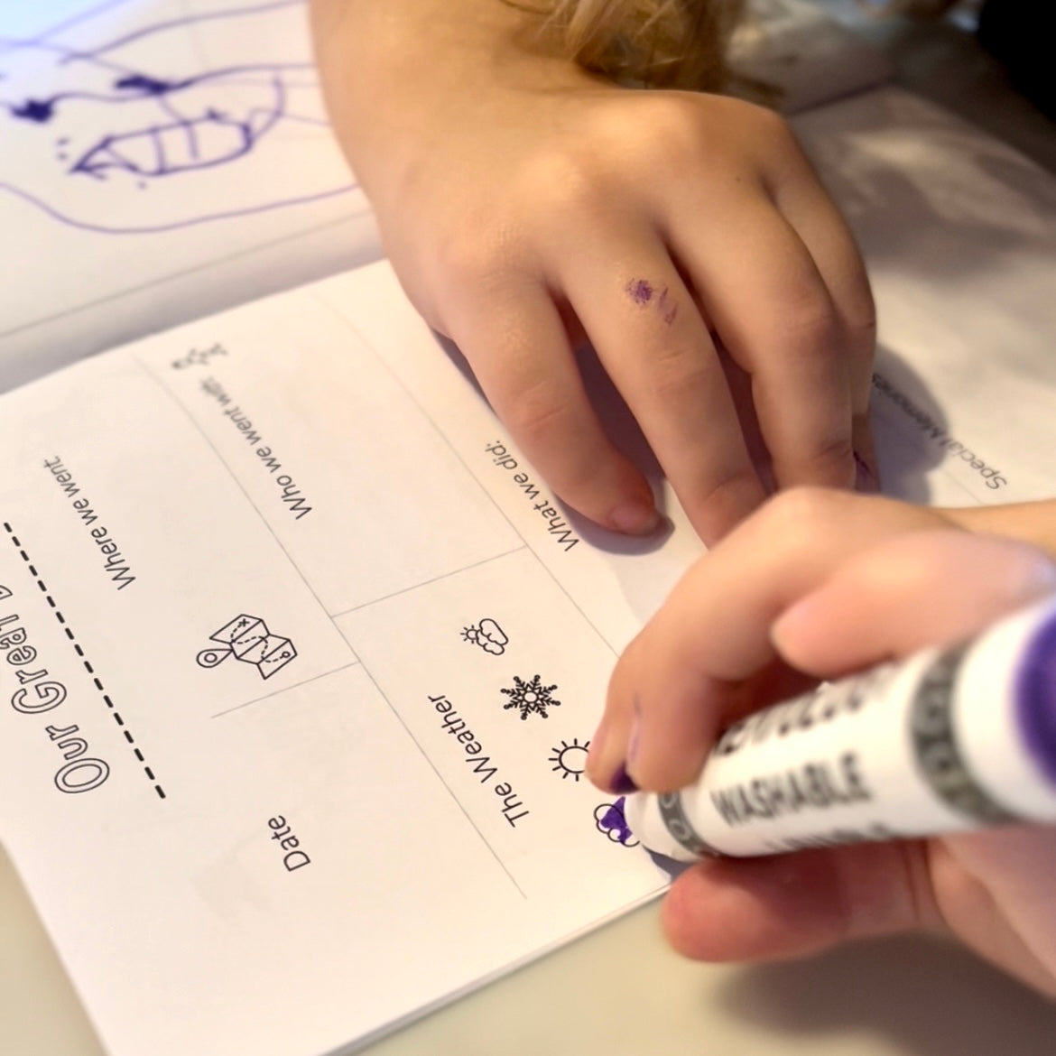 BUNDLE - Kids Great Day Blue Waves Journal + Color Together Markers