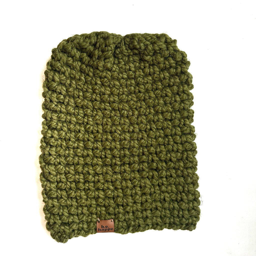 Crochet Simple Slouch Hat | Cilantro Green Slouchy Beanie