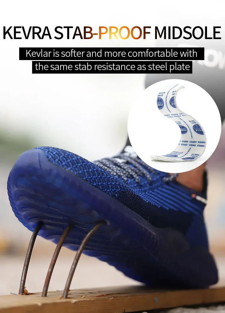 SUADEX Indestructible Steel Toe Shoes Comfortable Lightweight Work Safety Sneakers