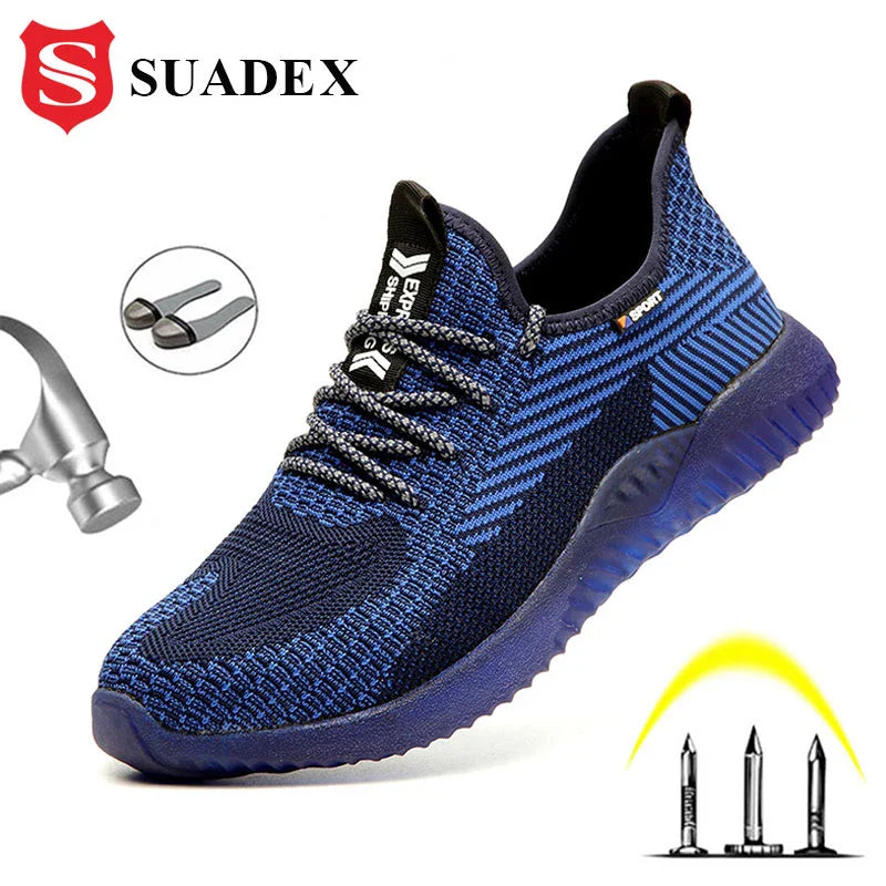 SUADEX Indestructible Steel Toe Shoes Comfortable Lightweight Work Safety Sneakers