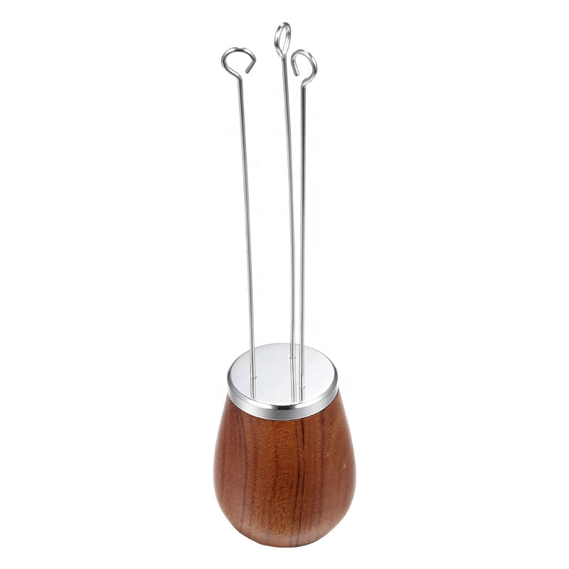 Solid Wood Handle Stainless Steel Espresso Coffee Stirrer