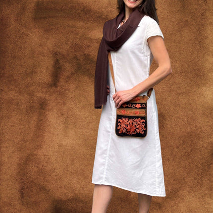 Peach Blossom Floral Crossbody Bag – Stylish & Functional Cowgirl Accessory