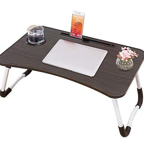 Portable Laptop or Reading Holder with Cup Slot & Foldable Legs