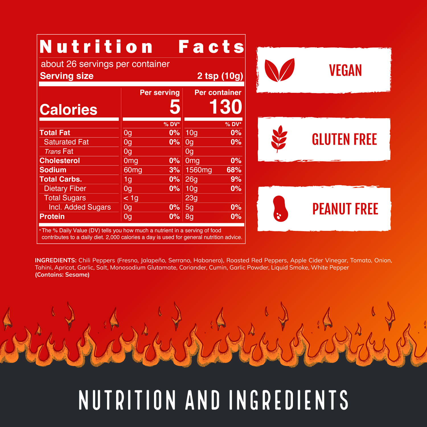 Brimstone - Tahini & Roasted Red Pepper Sauce (9oz)