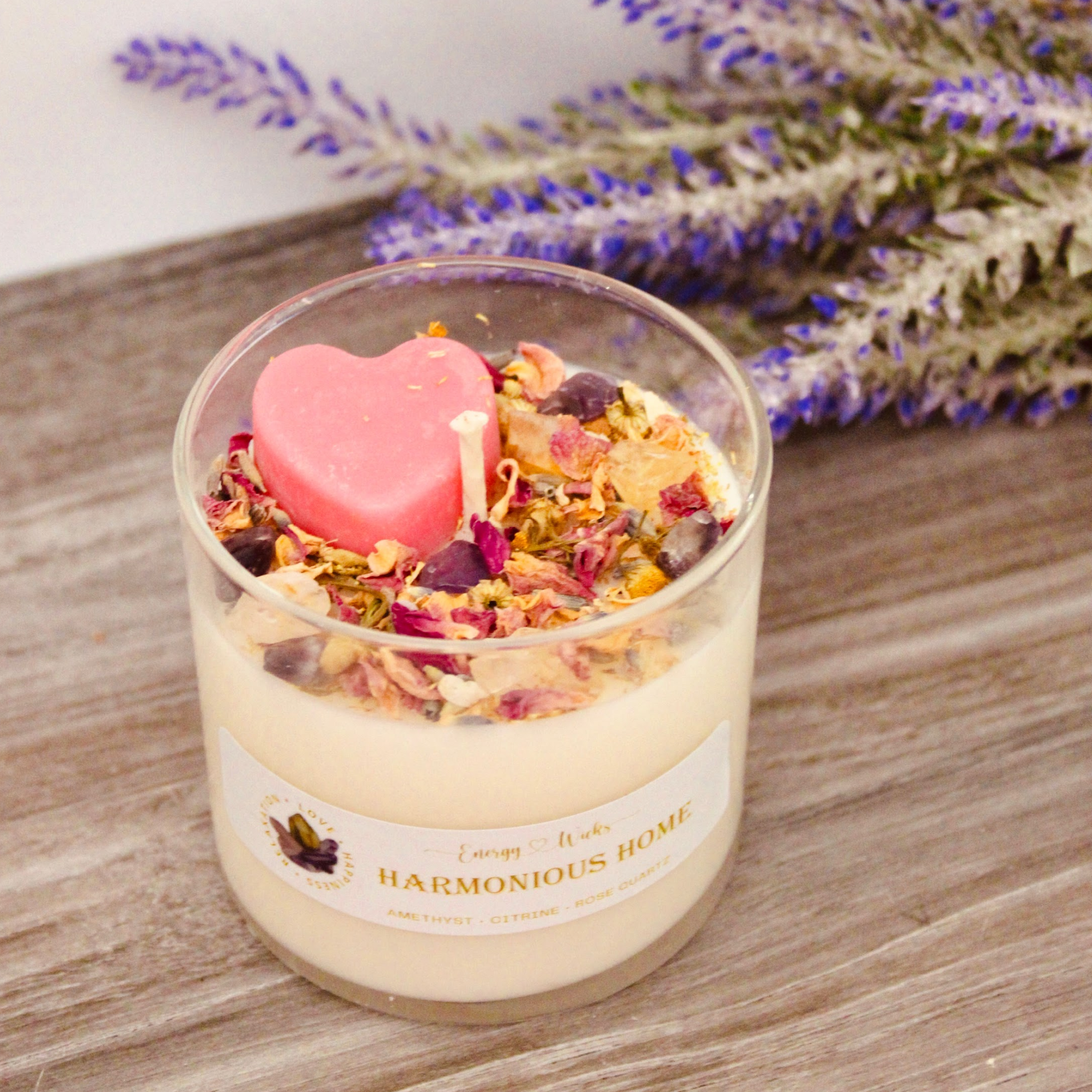 Harmonious Home Crystal Candle