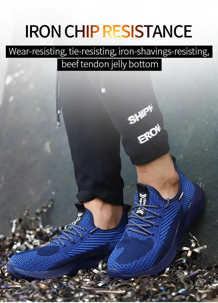 SUADEX Indestructible Steel Toe Shoes Comfortable Lightweight Work Safety Sneakers