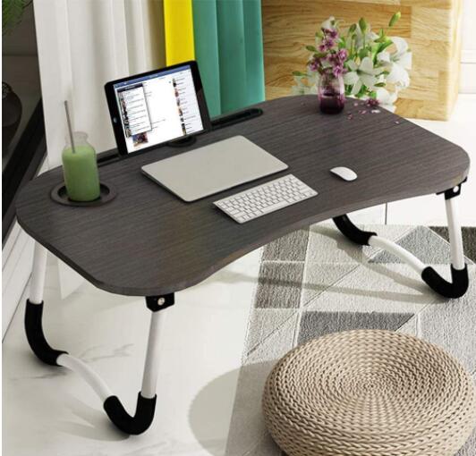 Portable Laptop or Reading Holder with Cup Slot & Foldable Legs