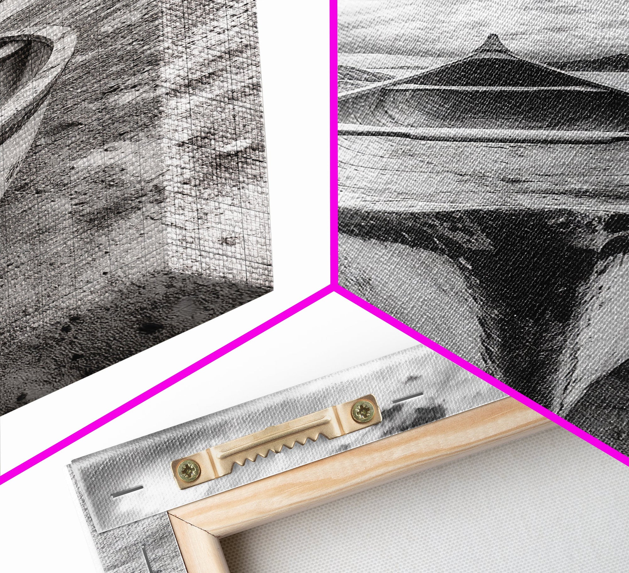 Canoe, Shoreline, Dramatic, Sky - canoe landscape Canvas Print, rustic wall art, entryway decor, nature photography, monochrome mountain