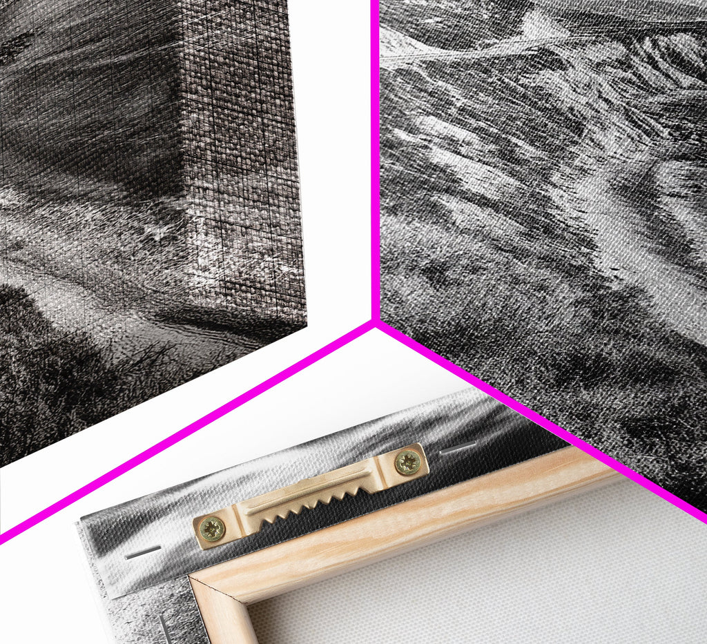 Coastal Mountain Trail, Ocean View, Travel Photography, Framed Canvas Print, Scenic Landscape Art, Office or Hallway Wall Art