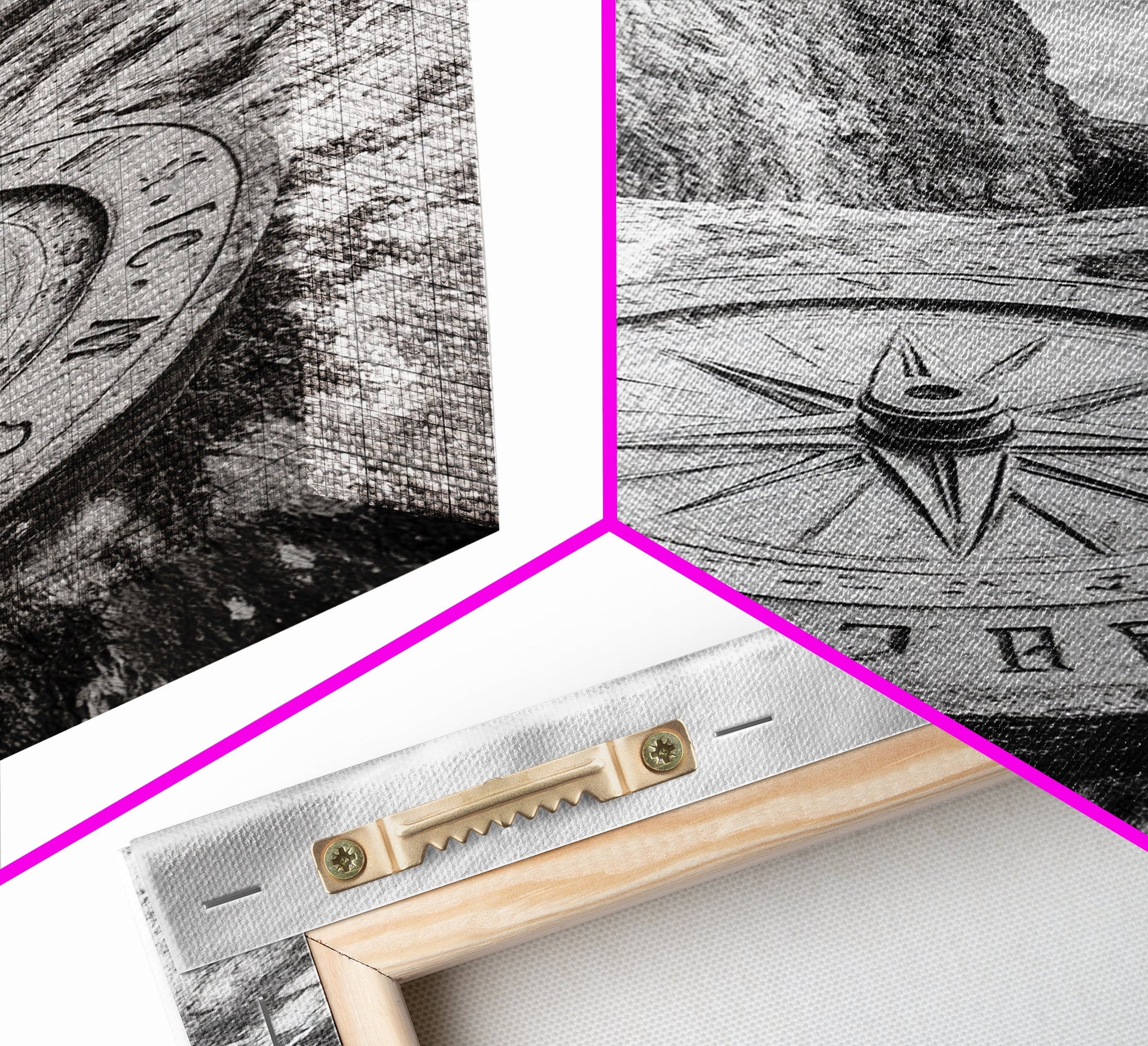 Compass On Cliff, Adventure Travel Art, Nautical Wall Decor, Framed Canvas Print, Rustic Office Art, Nature Explorer Gift Idea