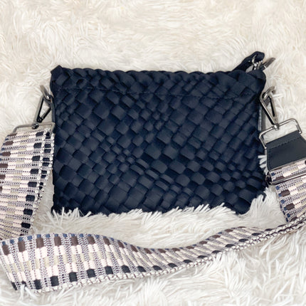 The Bella Woven Neoprene Crossbody - Black