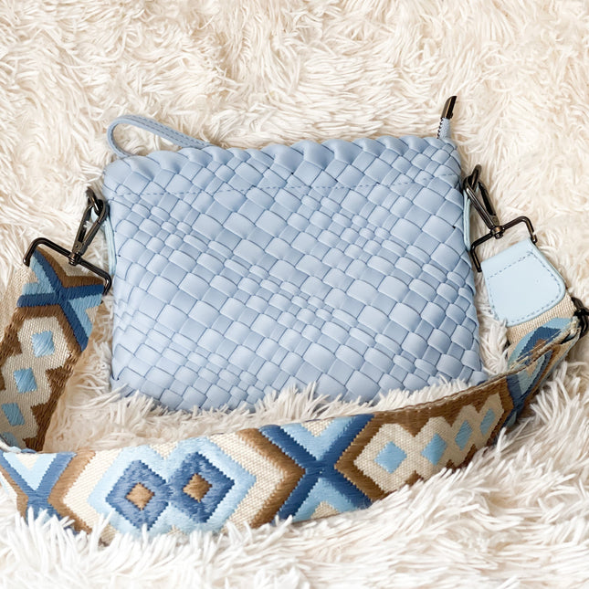 The Bella Woven Neoprene Crossbody - Breezy Blue