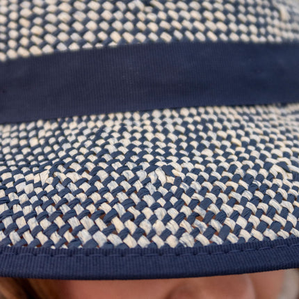 Straw Hat Helmet COVER ONLY Shibori Blue
