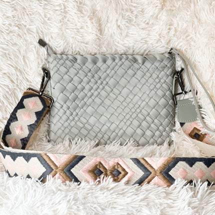 The Bella Woven Neoprene Crossbody - Gray
