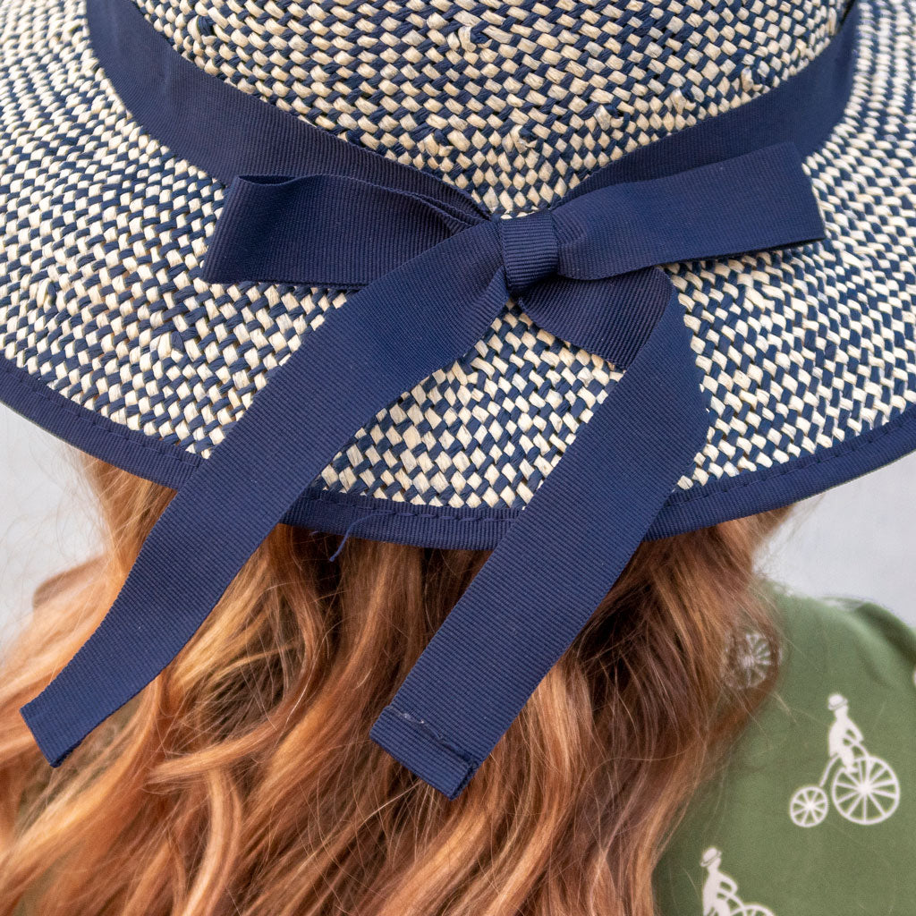 Straw Hat Helmet COVER ONLY Shibori Blue