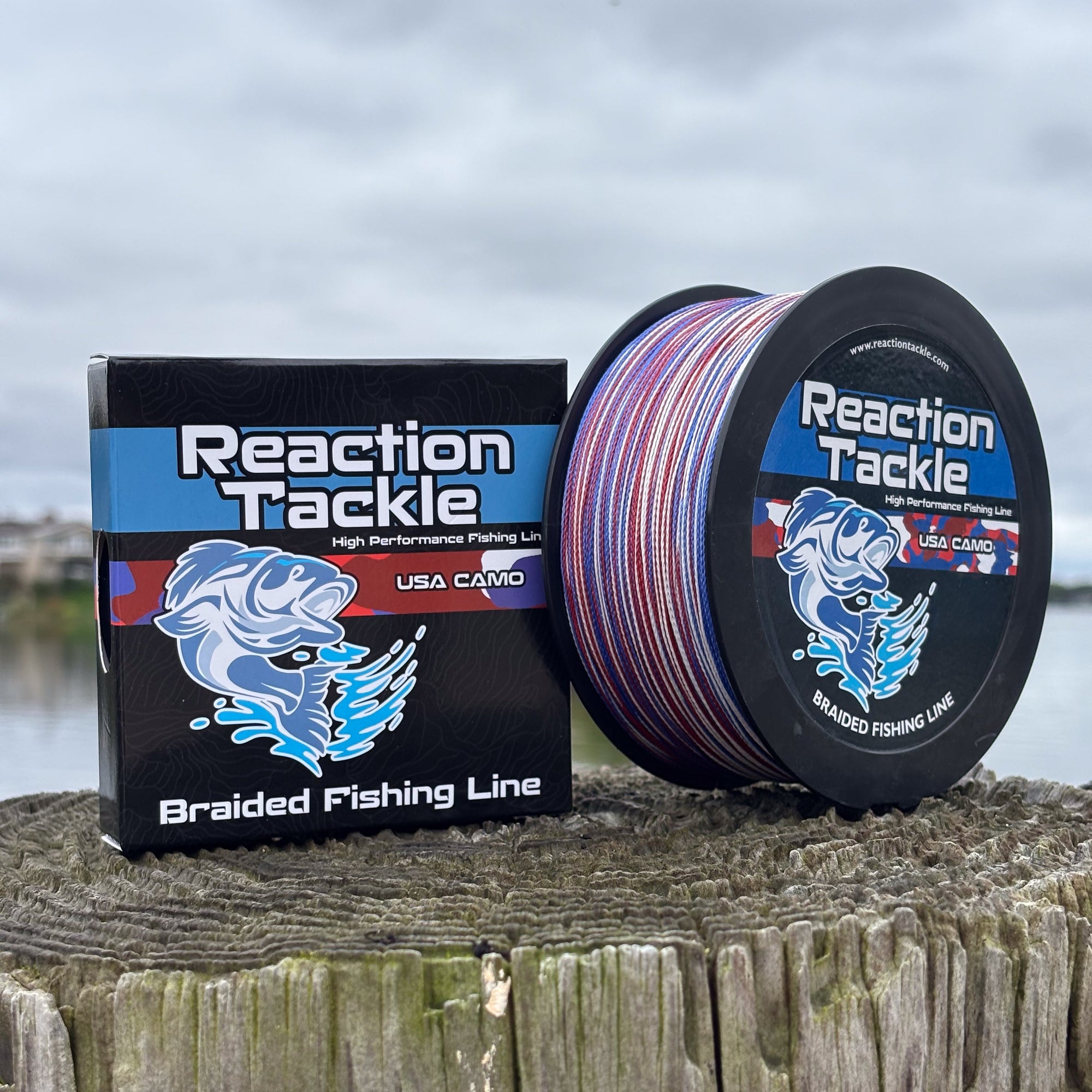 Reaction Tackle Braided Fishing Line - USA Camo