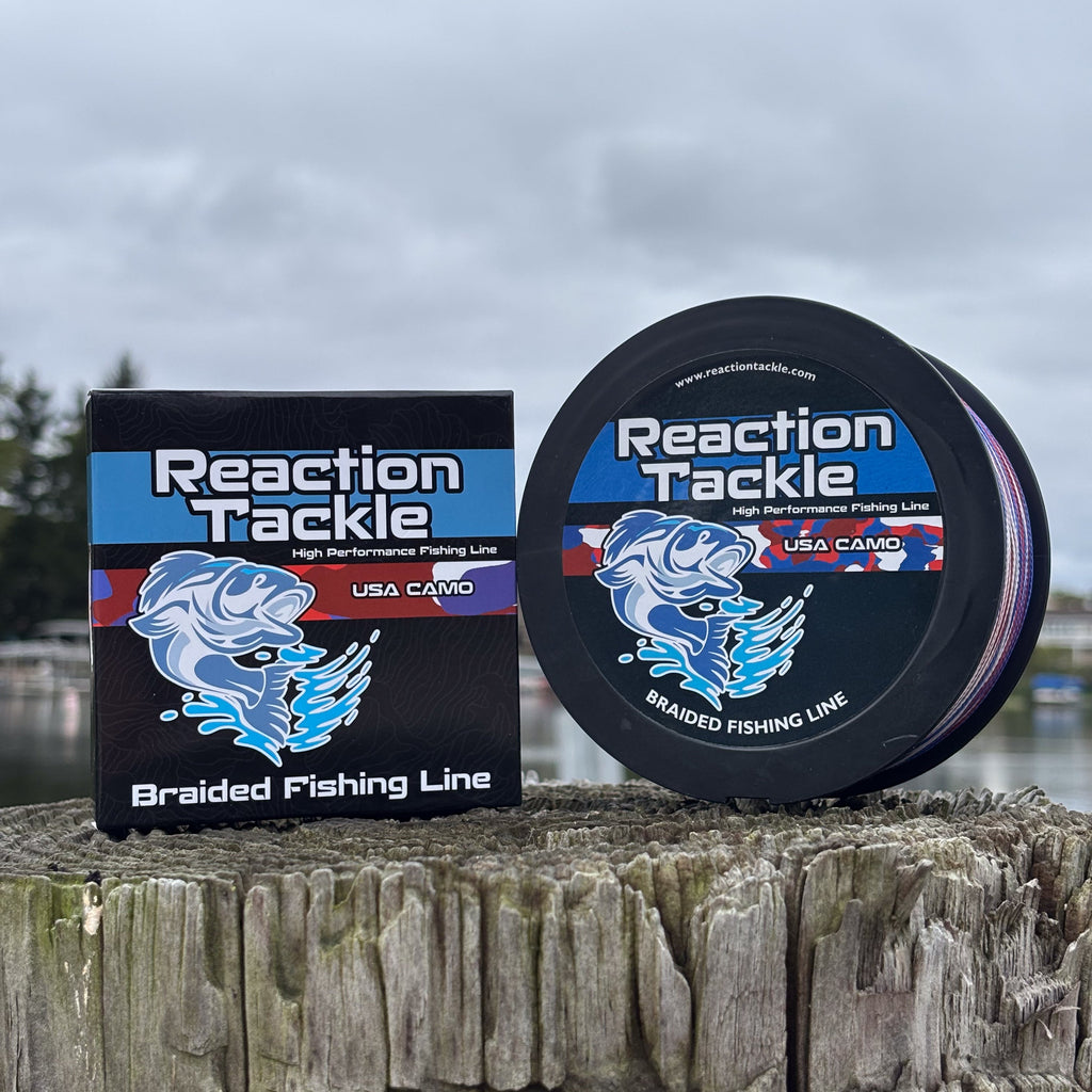 Reaction Tackle Braided Fishing Line - USA Camo