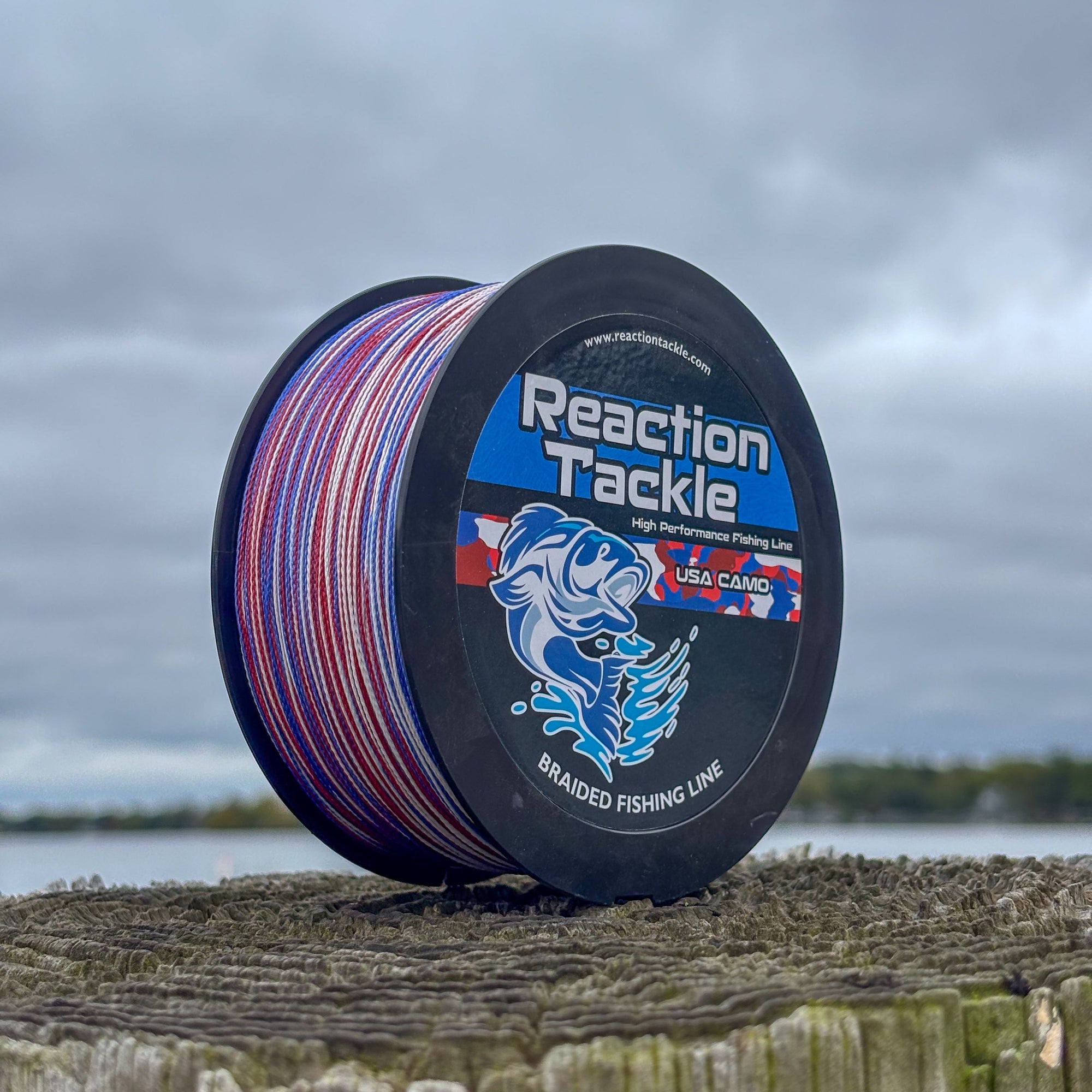 Reaction Tackle Braided Fishing Line - USA Camo
