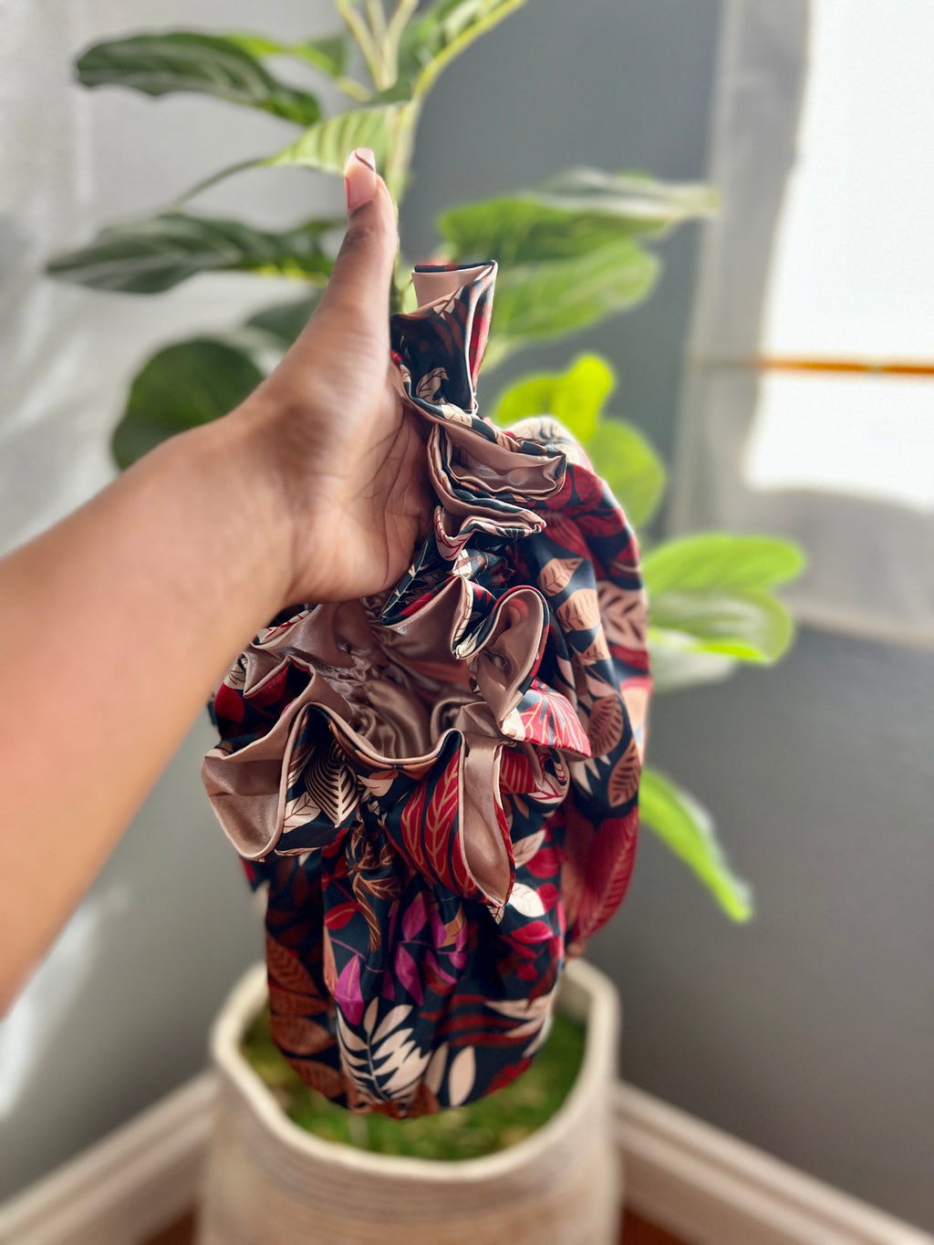 Garden Peach All Satin Bonnet