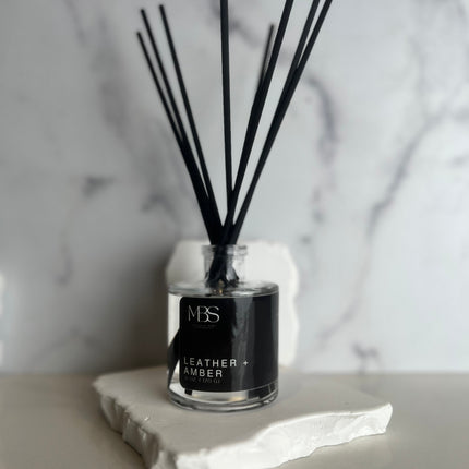 Leather + Amber | Reed Diffuser