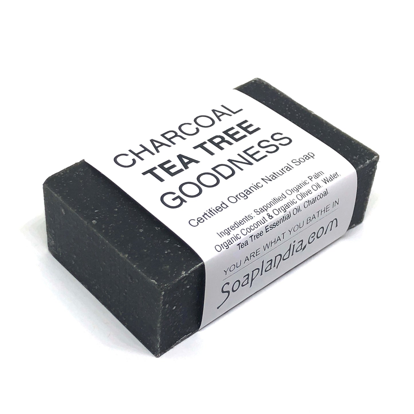 Soaplandia Soap Store Charcoal Tea Tree Goodness Bar Soap, Certified Organic