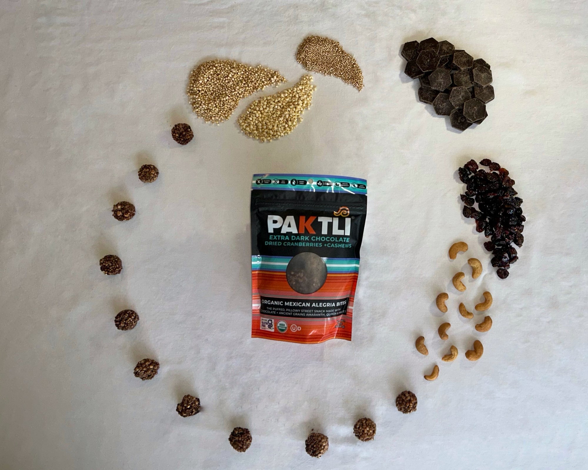 NEW Extra Dark Chocolate Alegria Bites w/ Cranberries + Cashews