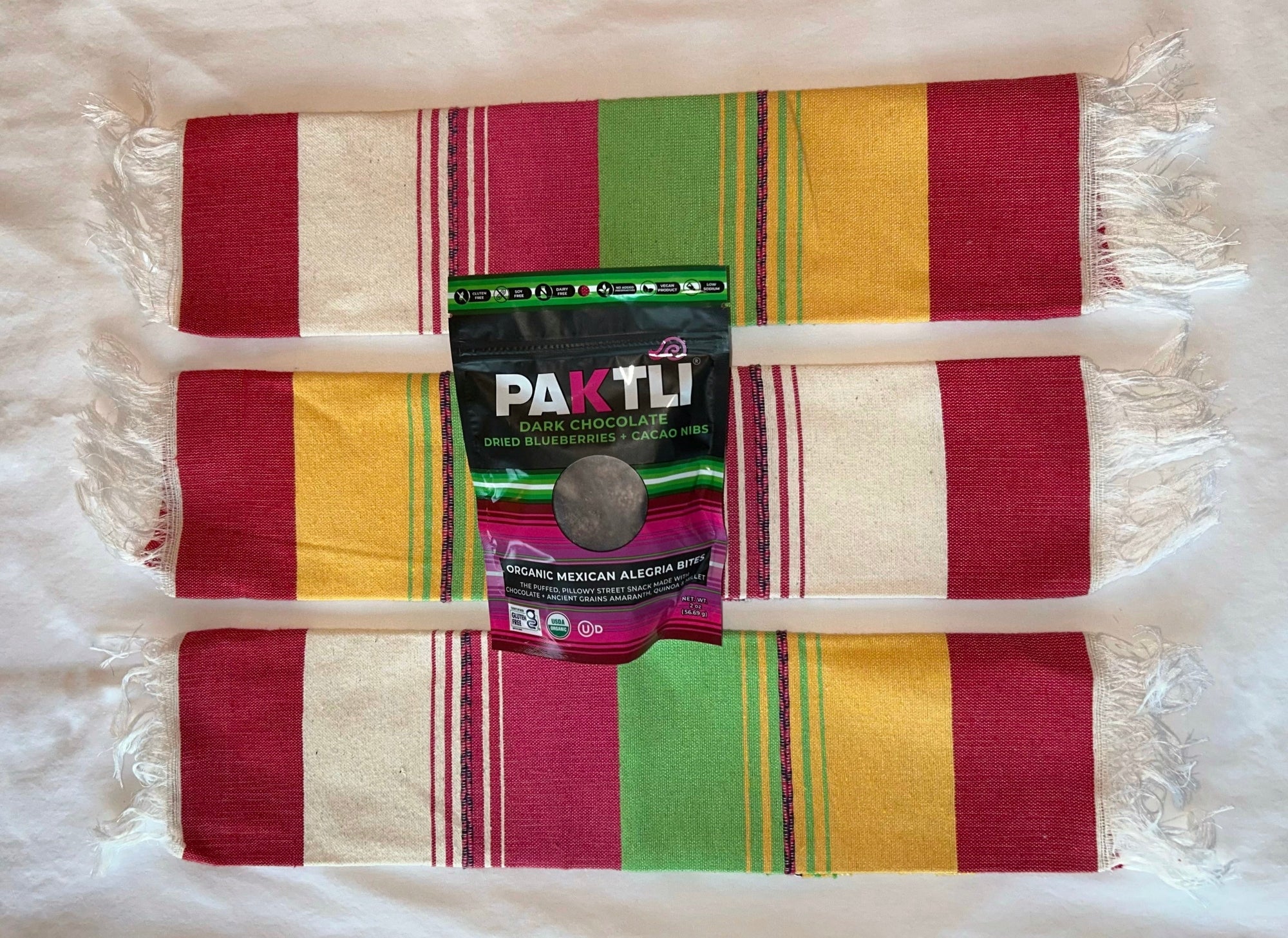 NEW Dark Chocolate Alegria Bites w/ Blueberries + Cacao Nibs