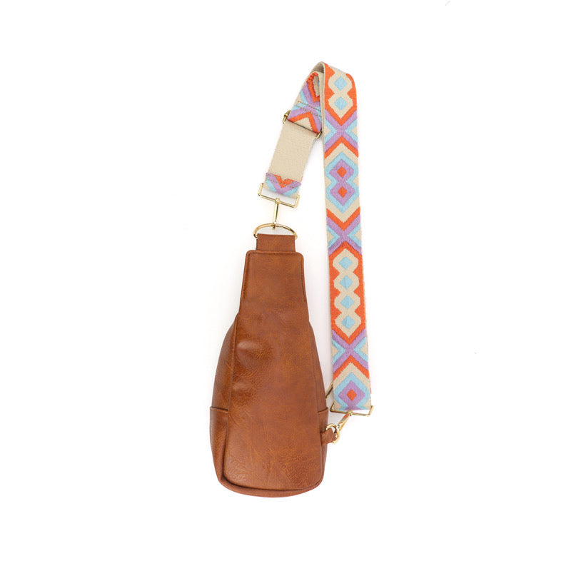 The Atlas | Zippered Sling Bag (Brown) - Pick Your Strap