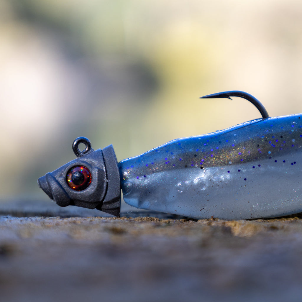 Reaction Tackle 97% Pure Tungsten Swimbait Jig with Realistic Fish Head- 5-PACK - New