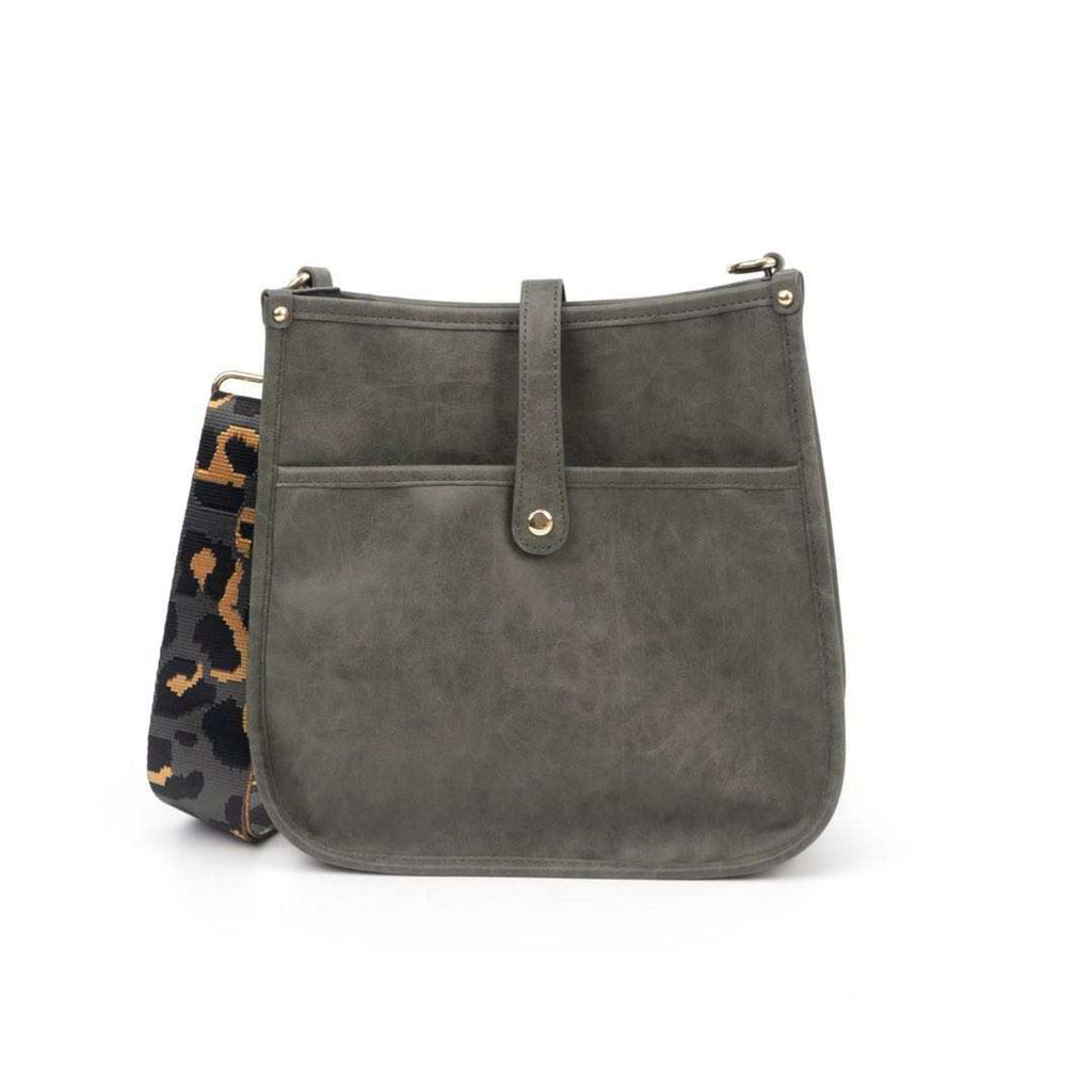 The Mia Vegan Leather Crossbody Bag (GRAY) - Pick Your Strap