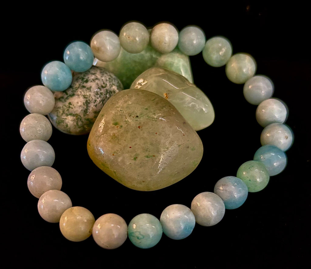 Amazonite Energy Bead Bracelet – Calm • Strength • Balance (8mm, Large Wrist)