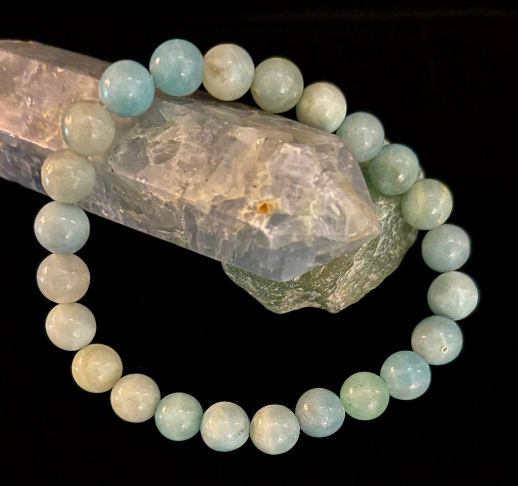 Amazonite Energy Bead Bracelet – Calm • Strength • Balance (8mm, Large Wrist)