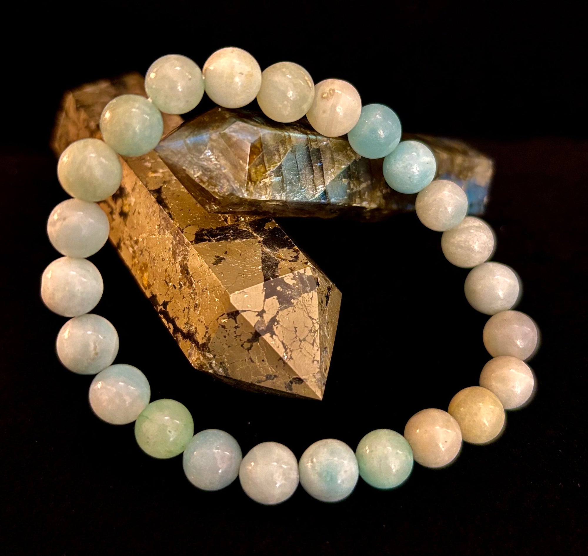 Amazonite Energy Bead Bracelet – Calm • Strength • Balance (8mm, Large Wrist)