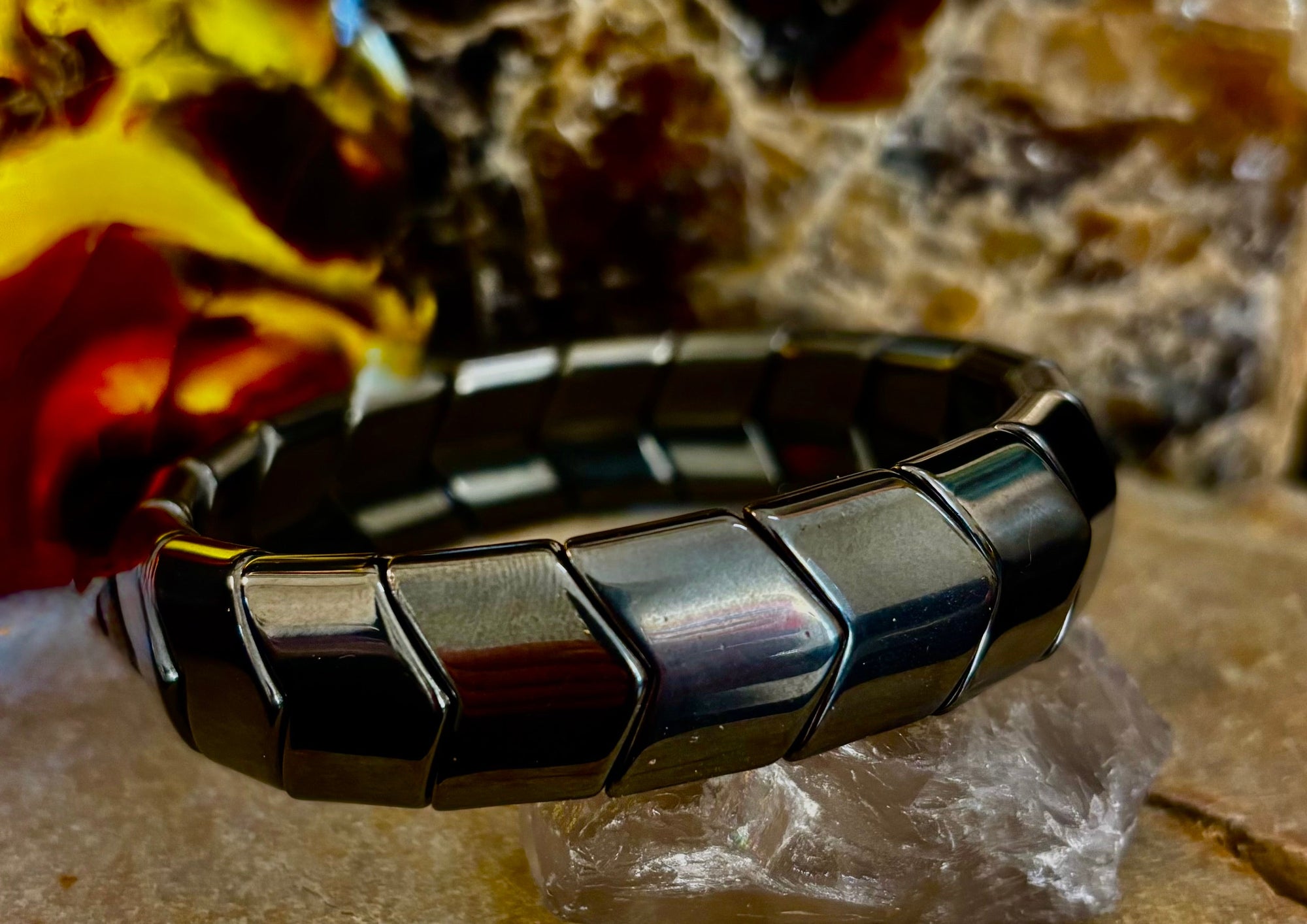 Grounded Strength Hematite Bracelet – Balance • Protection • Confidence (Medium–Large Wrists)