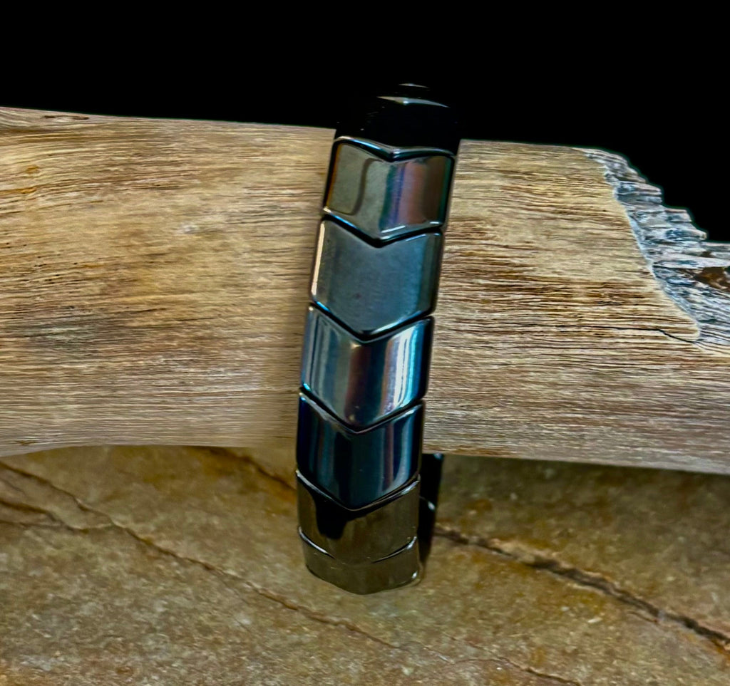 Grounded Strength Hematite Bracelet – Balance • Protection • Confidence (Medium–Large Wrists)