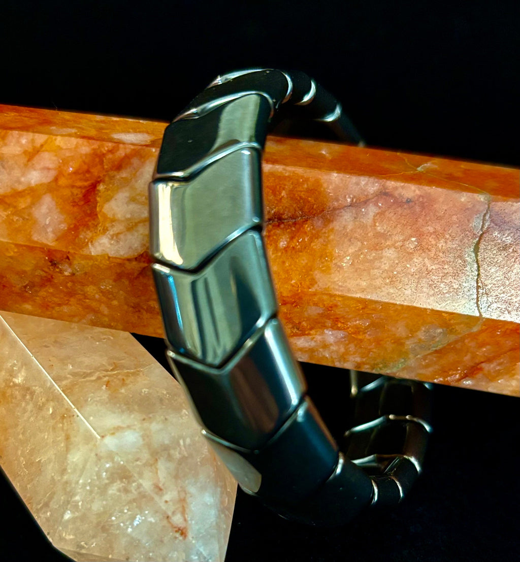 Grounded Strength Hematite Bracelet – Balance • Protection • Confidence (Medium–Large Wrists)