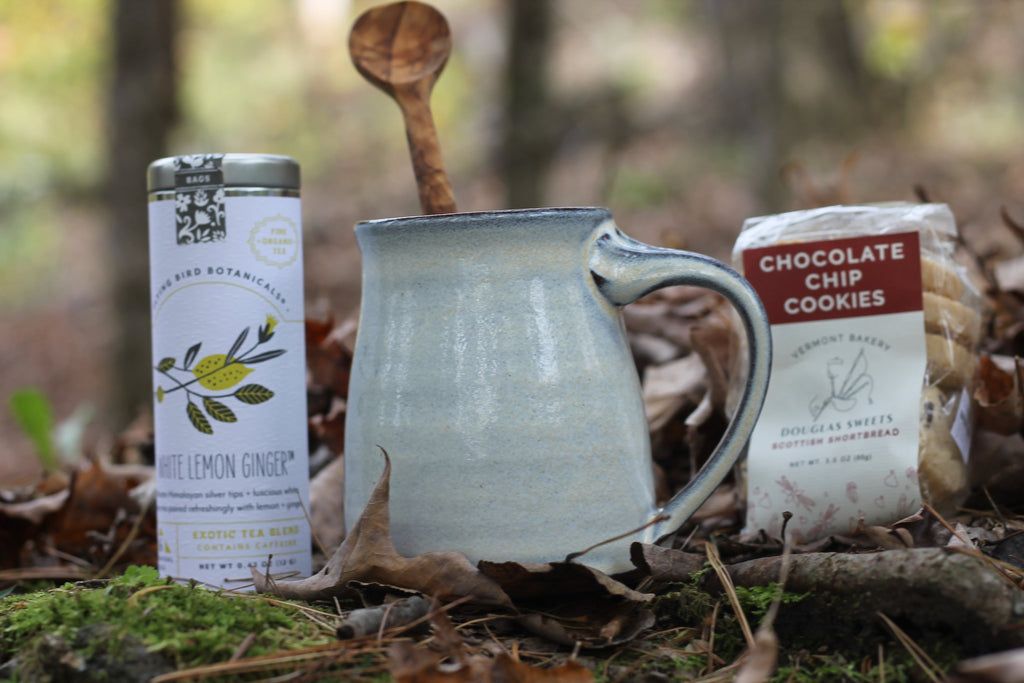 Vermont Gift Set, Vermont Pottery, Tea Time Set, Hygge Self care Set, Vermont Gift Basket, Tea and Pottery