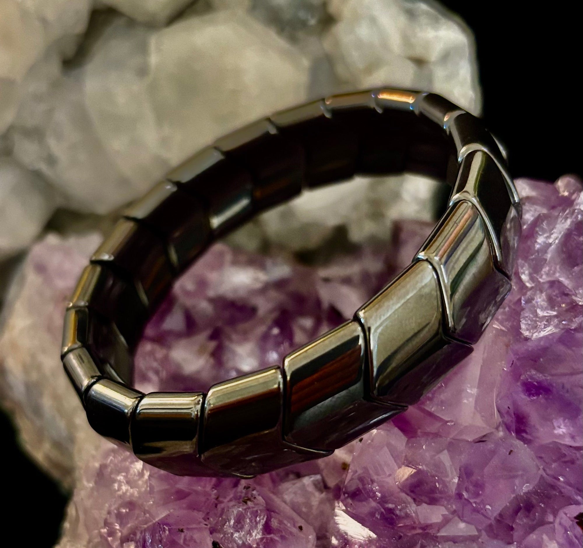 Grounded Strength Hematite Bracelet – Balance • Protection • Confidence (Medium–Large Wrists)