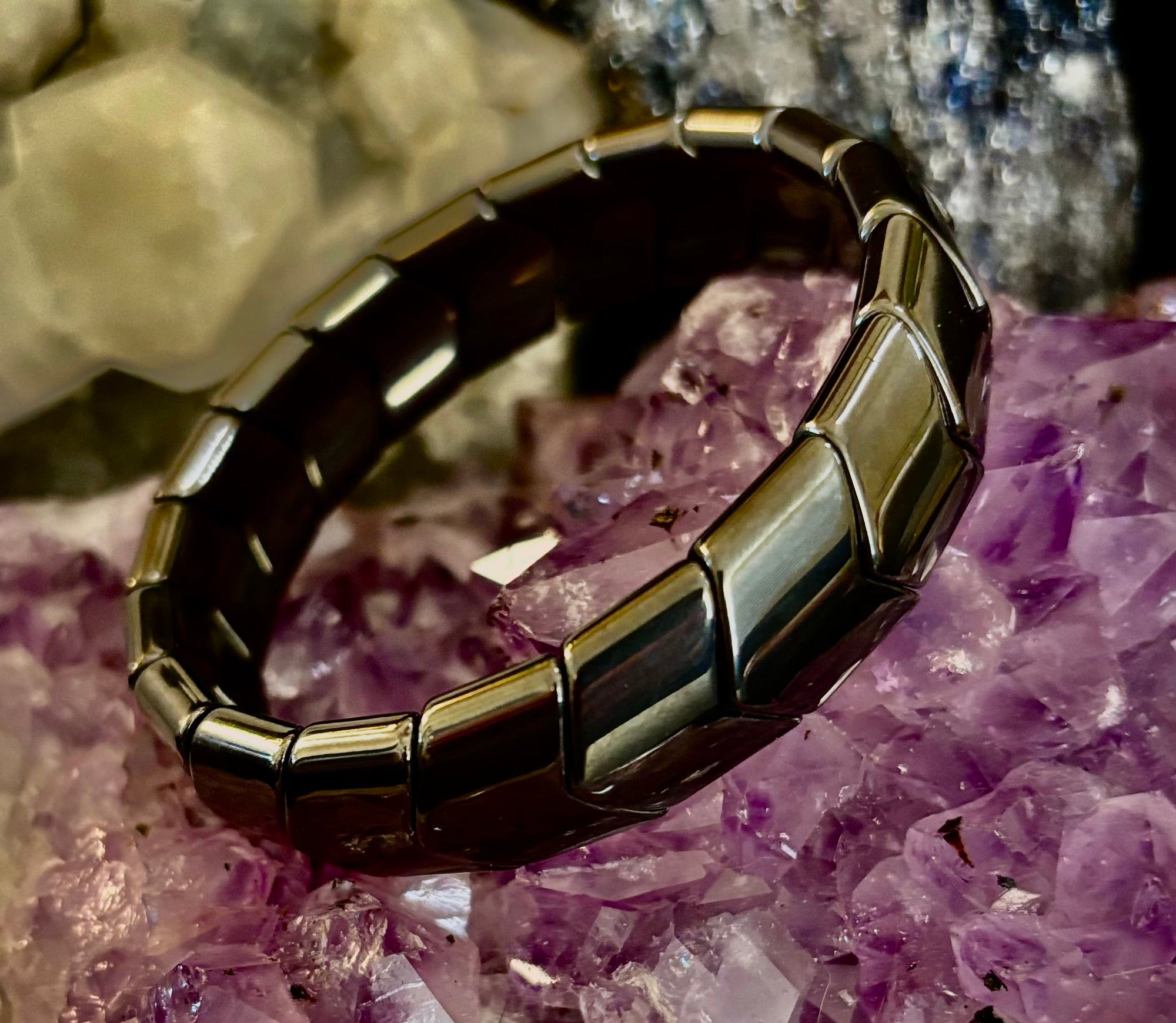 Grounded Strength Hematite Bracelet – Balance • Protection • Confidence (Medium–Large Wrists)