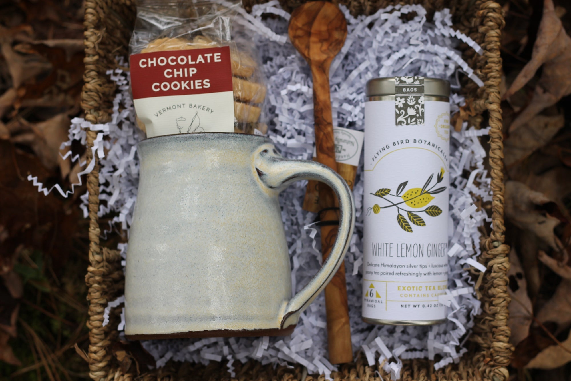 Vermont Gift Set, Vermont Pottery, Tea Time Set, Hygge Self care Set, Vermont Gift Basket, Tea and Pottery