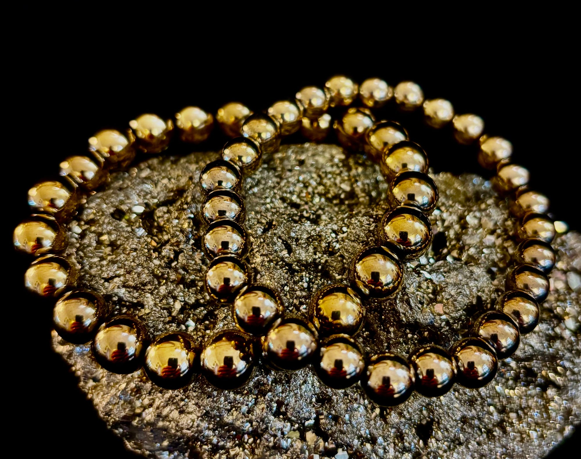 Golden Hematite Healing Bracelet – Strength • Confidence • Balance (8mm or 10mm, Medium Wrists)