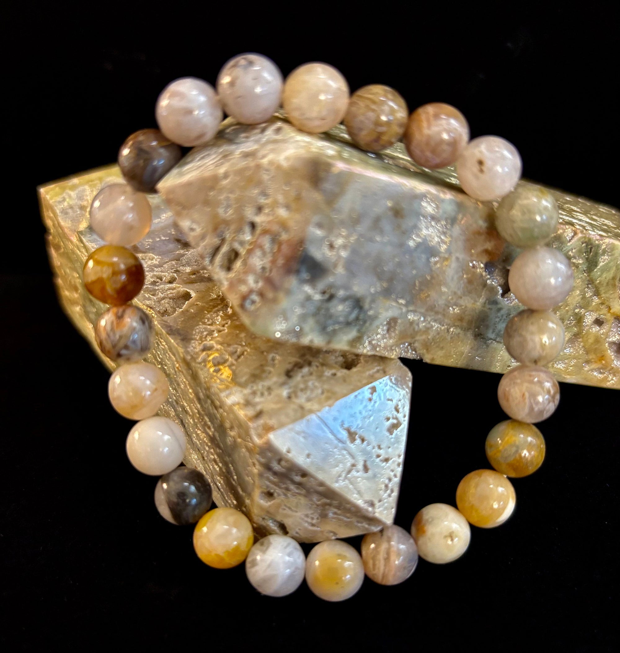 Bamboo Jasper Energy Bead Bracelet – Strength • Grounding • Stability (8mm, Large Wrists)