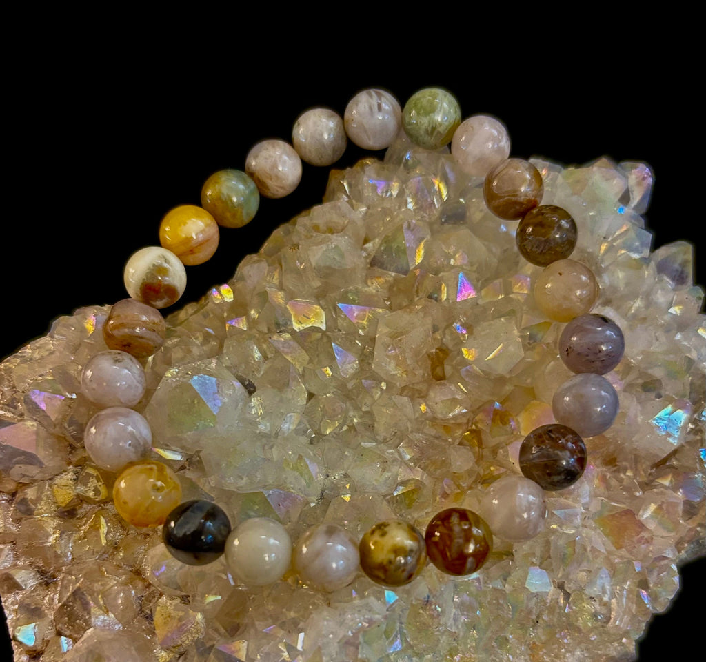 Bamboo Jasper Energy Bead Bracelet – Strength • Grounding • Stability (8mm, Large Wrists)