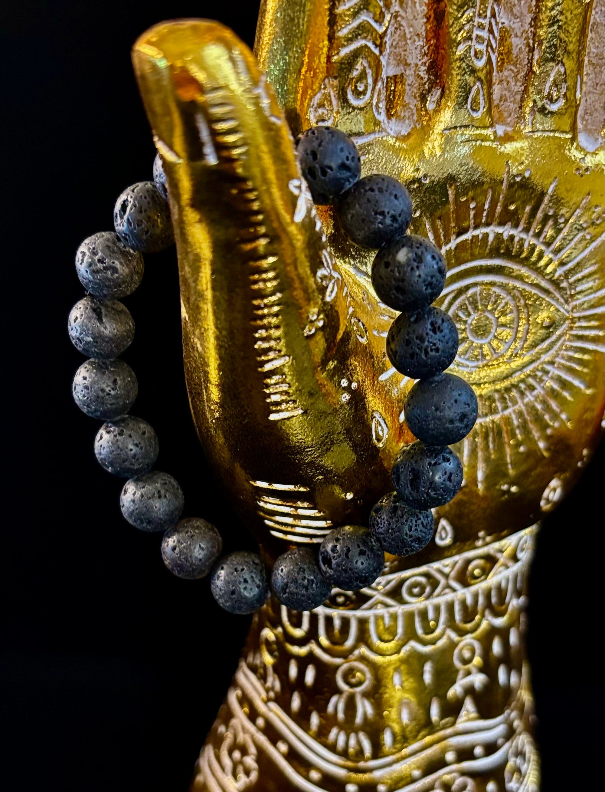 Grounded Energy Lava Rock Bracelet – Strength • Stability • Protection (10mm, Small Wrists)