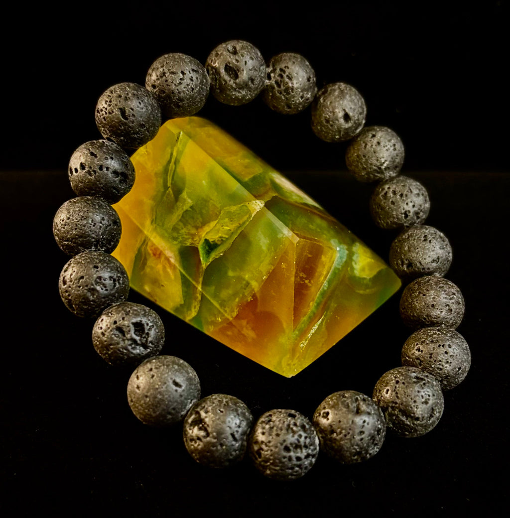 Grounded Energy Lava Rock Bracelet – Strength • Stability • Protection (10mm, Small Wrists)